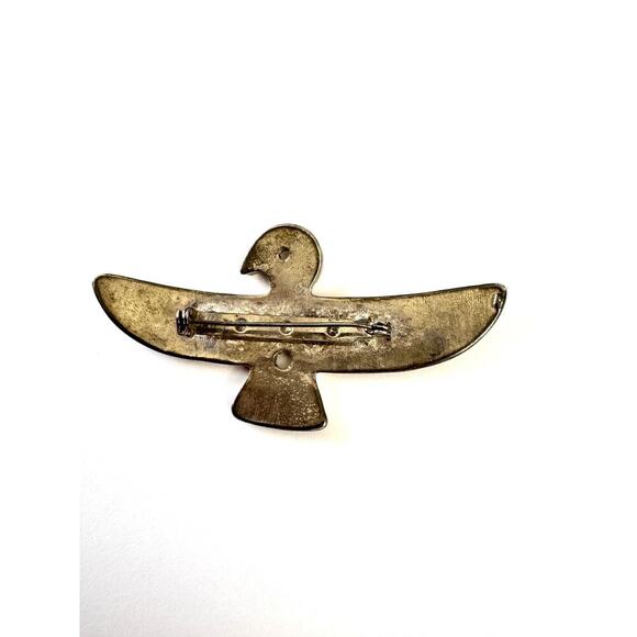 Bird, Eagle, Vintage Brooch, Pin Enamel and Silver - Picture 2 of 3